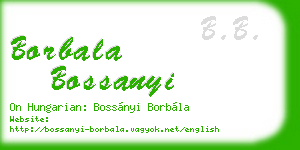 borbala bossanyi business card