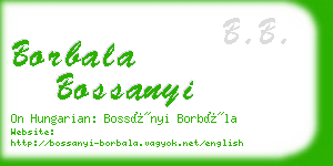 borbala bossanyi business card
